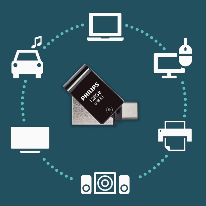 Philips 128GB OTG Dual Drive Type-C ve USB Flash Bellek - 3