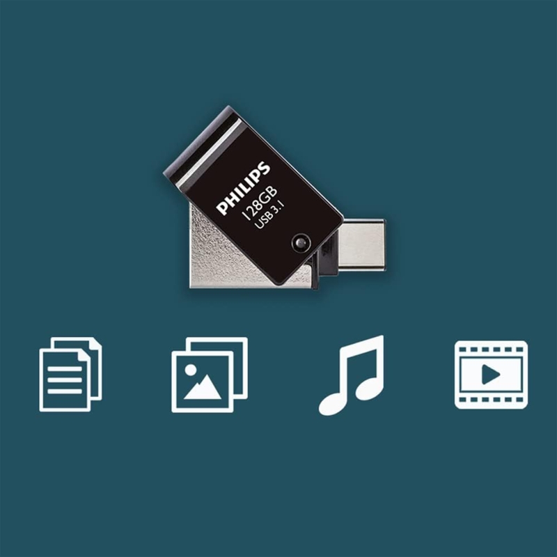 Philips 128GB OTG Dual Drive Type-C ve USB Flash Bellek - 4