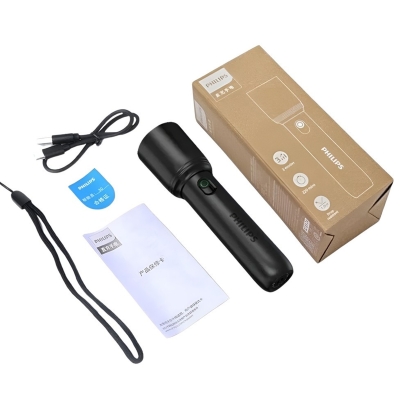 Philips SFL1403 400 Lümen 5W Led El Feneri Teleskopik Zoom Sos Modlu Şarj Edilebilir Uzun Menzilli Flashlight - 7
