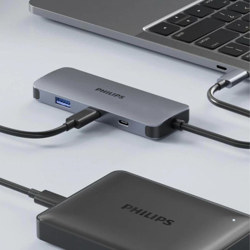 Philips SWR1651A Type-C to 2*USB-A 3.2 ve 2*USB-C PD 100W HUB Çoklayıcı Adaptör - 4