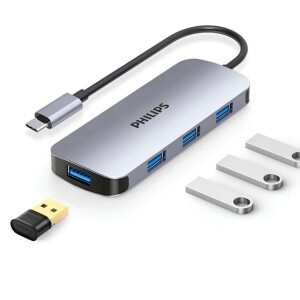 Philips SWR1651B Type-C to 4 Portlu USB-A 3.2 HUB Çoklayıcı Adaptör - 1