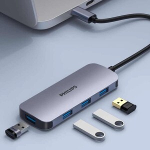 Philips SWR1651B Type-C to 4 Portlu USB-A 3.2 HUB Çoklayıcı Adaptör - 2