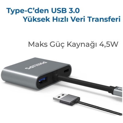 Philips Type-C HDMI VGA USB Dönüştürücü Adaptör - 5