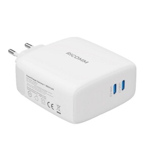 Ricomm 100W GaN 2 Portlu USB-C Şarj Aleti QC5.0 PD Type-C Hızlı Şarj Cihazı + 100W Şarj Kablosu - 2