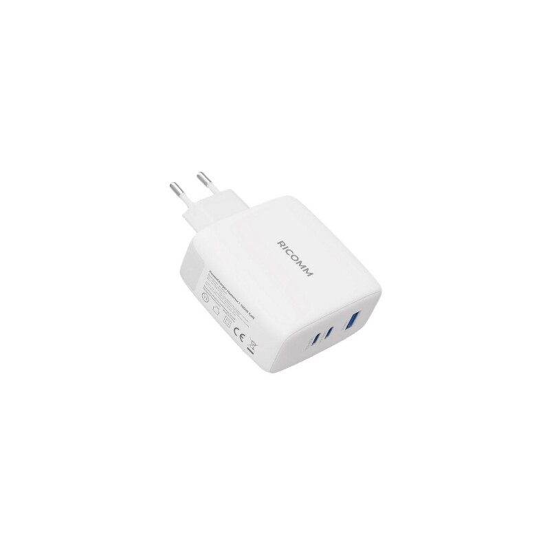 Ricomm 100W GaN 3 Portlu USB-C + USB-A Şarj Aleti QC5.0 PD Type-C Hızlı Şarj Cihazı + 100W Şarj Kablosu - 3