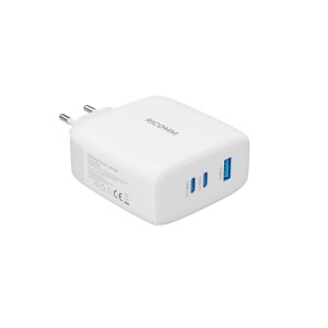 Ricomm 120W GaN 3 Portlu USB-C + USB-A QC3.0 PPS Hızlı Şarj Aleti + Type-C to Type-C 100W Şarj Kablosu - 3