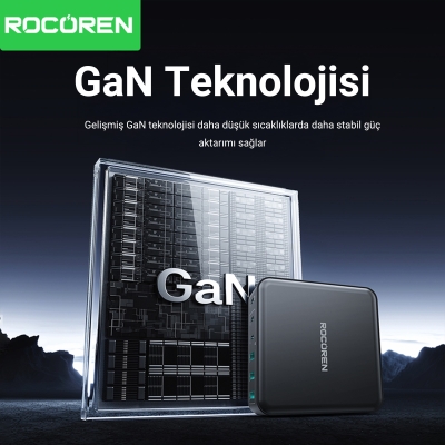 Rocoren 160W Type-C / USB-A 6 Portlu GaN Masaüstü Hızlı Şarj Cihazı - 3