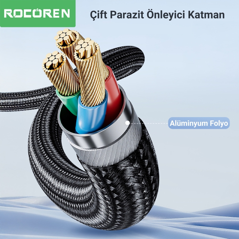 Rocoren 3.5mm AUX Jack to RCA Hi-Fi Ses Kablosu 0.5 Metre - 3