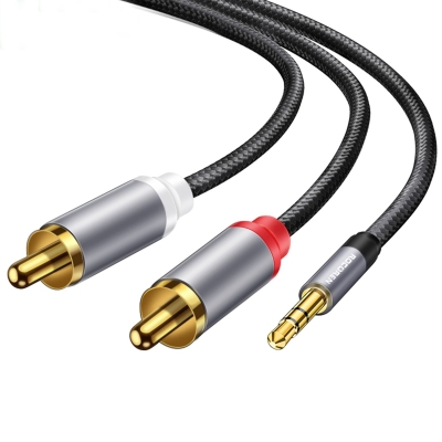 Rocoren 3.5mm AUX Jack to RCA Hi-Fi Ses Kablosu 5 Metre - 1