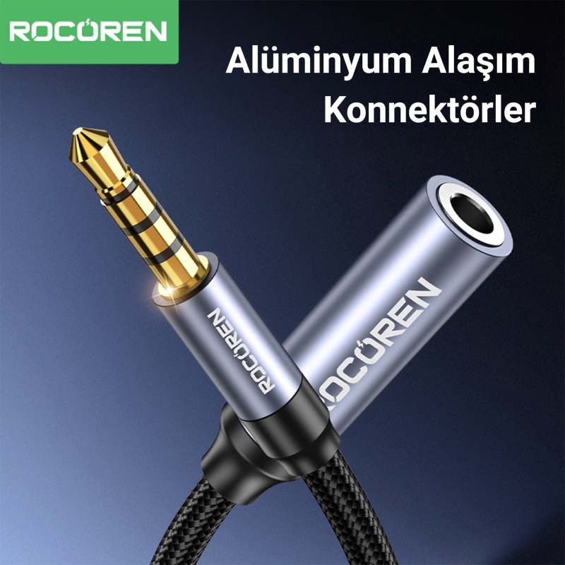 Rocoren 3.5mm Hi-Fi TRRS Jack Aux Ses Uzatma Kablosu 0.5 Metre - 5