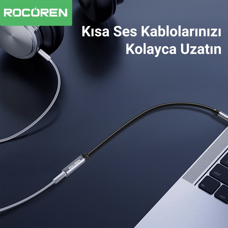 Rocoren 3.5mm Hi-Fi TRRS Jack Aux Ses Uzatma Kablosu 50 CM - 2