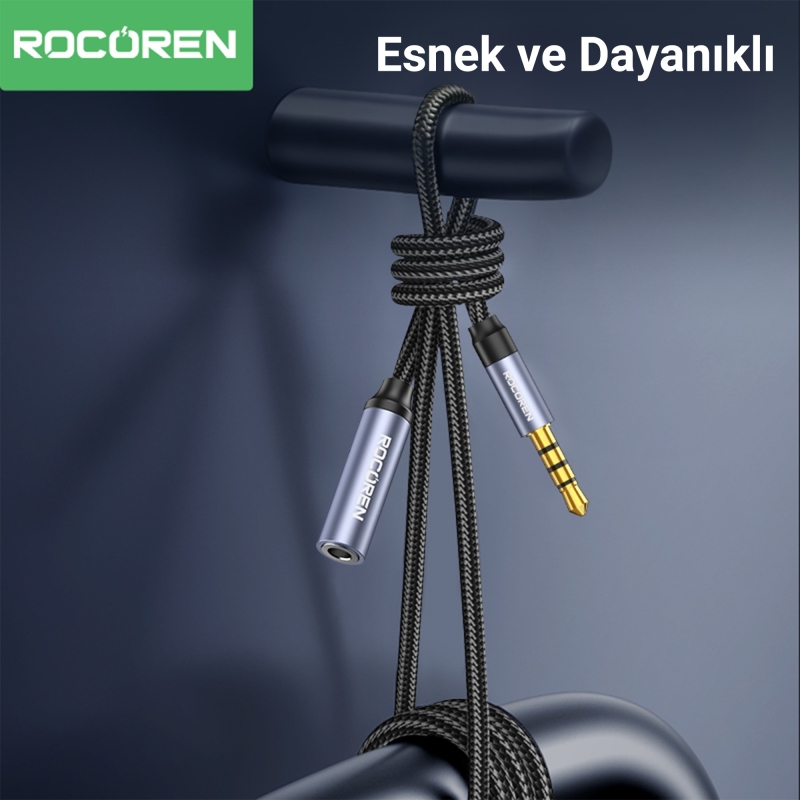 Rocoren 3.5mm Hi-Fi TRRS Jack Aux Ses Uzatma Kablosu 50 CM - 6