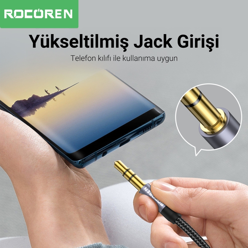 Rocoren 3.5mm Hi-Fi TRS AUX Ses Kablosu 0,5 Metre - 4