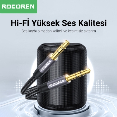 Rocoren 3.5mm Hi-Fi TRS AUX Ses Kablosu 0,5 Metre - 5