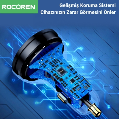 Rocoren 70W Type-C / USB-A Araç İçi Çakmaklık Hızlı Şarj Cihazı - 3