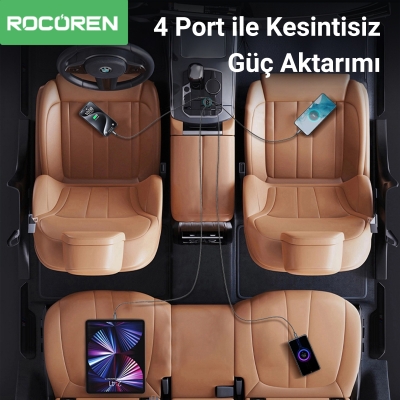 Rocoren 70W Type-C / USB-A Araç İçi Çakmaklık Hızlı Şarj Cihazı - 4