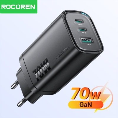 Rocoren 70W Type-C / USB-A GaN PD QC3.0 Notebook Uyumlu Hızlı Şarj Cihazı - 7