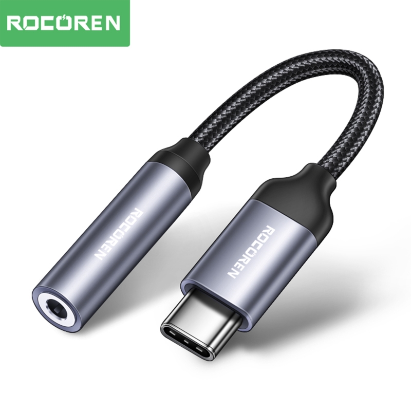 Rocoren DAC Çipli Type-C to 3.5mm Jack Aux Ses Dönüştürücü Çevirici Kablo Adaptör - 1