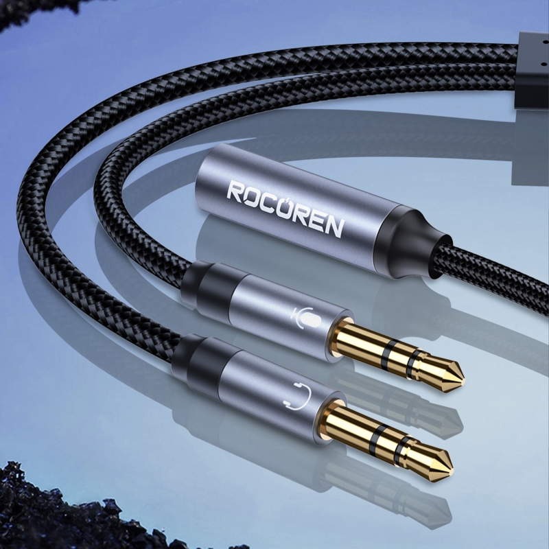 Rocoren Hi-Fi TRRS Mikrofon ve Kulaklık Ayırıcı 3.5mm Y Jack Kablo - 6