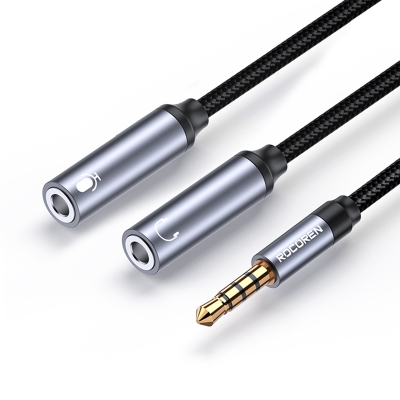 Rocoren Hi-Fi TRRS Mikrofon ve Kulaklık Birleştirici 3.5mm Y Jack Kablo - 1