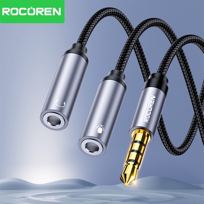 Rocoren Hi-Fi TRRS Mikrofon ve Kulaklık Birleştirici 3.5mm Y Jack Kablo - 2