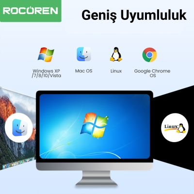 Rocoren Type-C 5Gbps 4 Portlu USB-A 3.0 Çoklayıcı Dönüştürücü Hub - 7