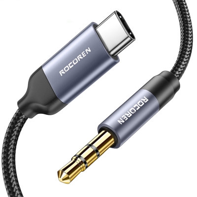Rocoren Type-C to 3.5mm Jack AUX Hi-Fi DAC Ses Kablosu 3 Metre - 1