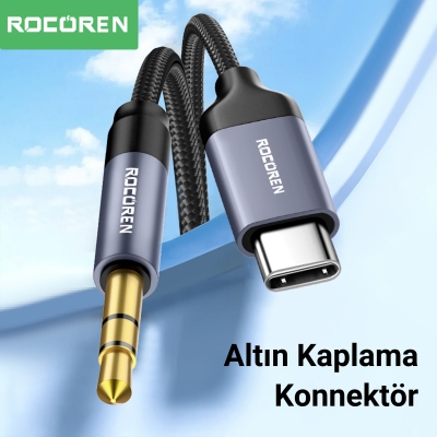 Rocoren Type-C to 3.5mm Jack AUX Hi-Fi Ses Kablosu 0.5 Metre - 5