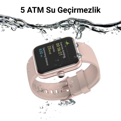 Tozo S2 44mm Su Geçirmez Fitness Oksijen ve Nabız ölçebilen Akıllı Saat Rose Gold - 5