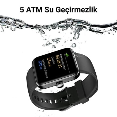 Tozo S2 Mini 40mm Su Geçirmez Fitness Oksijen ve Nabız ölçebilen Akıllı Saat Siyah - 2