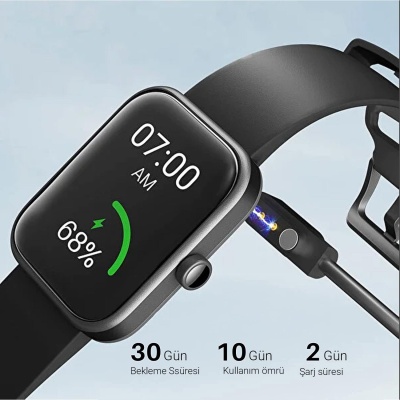 Tozo S2 Mini 40mm Su Geçirmez Fitness Oksijen ve Nabız ölçebilen Akıllı Saat Siyah - 3