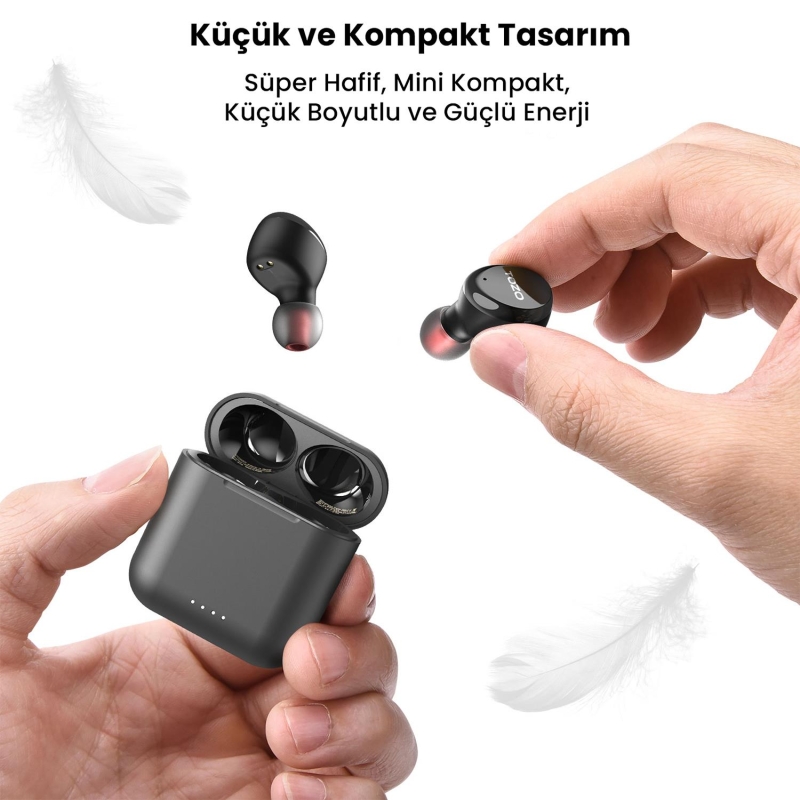 Tozo T6S IPX8 Su Geçirmez ENC Gürültü Engelleme Bluetooth 5.3 TWS Kablosuz Kulaklık Siyah - 2