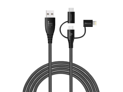 Tronsmart Lac10 iPhone Lightning Type-C Micro Usb Şarj ve Data Kablosu 1.2M - 1