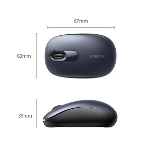 Ugreen 2400DPI 2.4Ghz Wireless Kablosuz Sessiz Mouse Gece Mavisi - 4