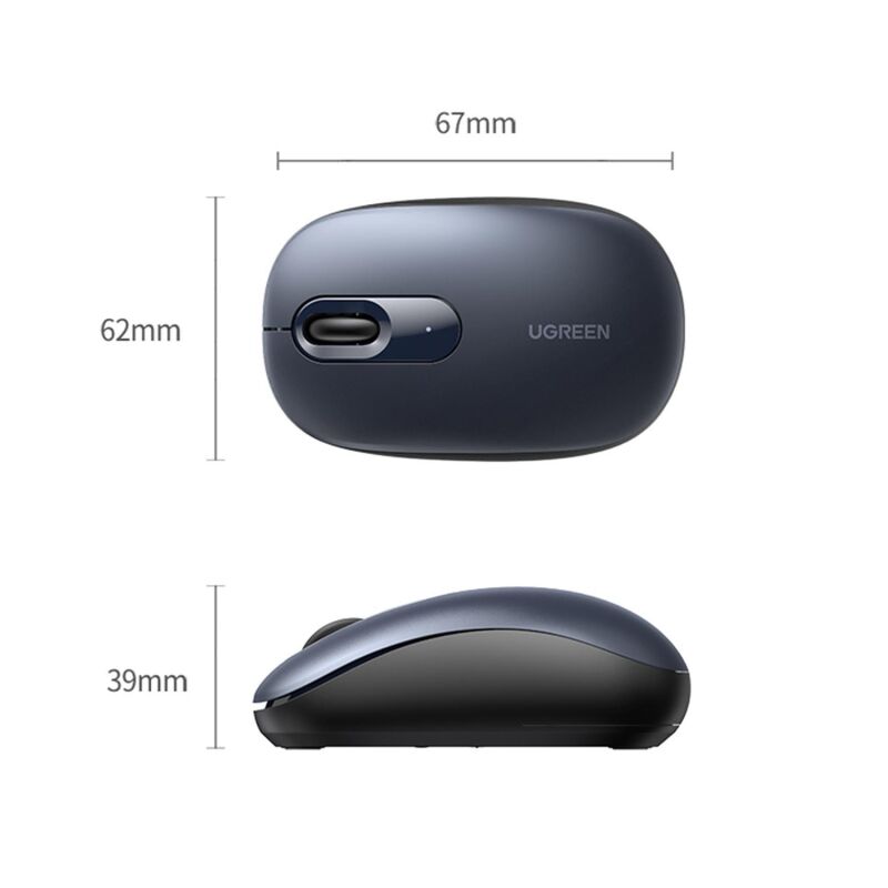 Ugreen 2400DPI 2.4Ghz Wireless Kablosuz Sessiz Mouse Mavi - 4