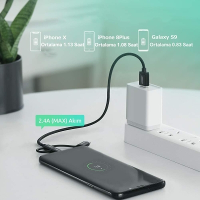 Ugreen 3 in 1 iOS Lightning Type-C Micro USB Şarj ve Data Kablosu Silver - 2