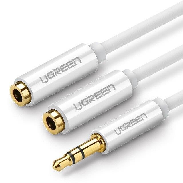 Ugreen 3.5mm 2li Aux Kulaklık Çoklayıcı Beyaz - 1