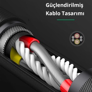 Ugreen 3.5mm Örgülü Aux Ses Kablosu 1 Metre - 5