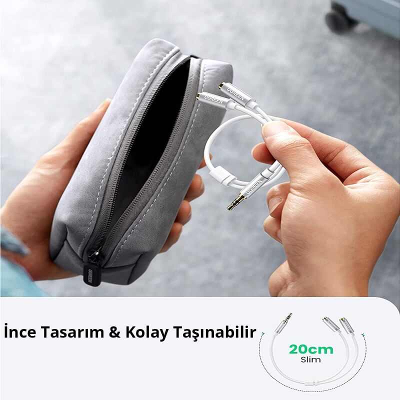 Ugreen 3.5mm TRS Kulaklık Çoklayıcı Y Kablo Beyaz - 6