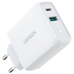 Ugreen 38W Çift Portlu USB-A ve Type-C PD QC Hızlı Şarj Cihazı Beyaz - 2