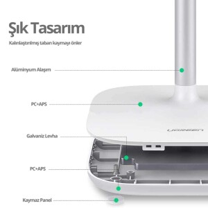 Ugreen Ayarlanabilir Masaüstü Cep Telefonu Standı Beyaz - 2