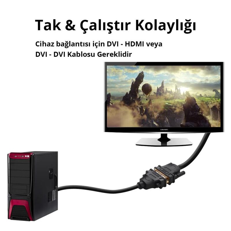 Ugreen DisplayPort Erkek to DVI 24+5 Erkek Çevirici Dönüştürücü 15 CM - 4