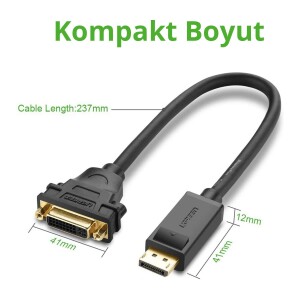 Ugreen DisplayPort Erkek to DVI 24+5 Erkek Çevirici Dönüştürücü 15 CM - 7