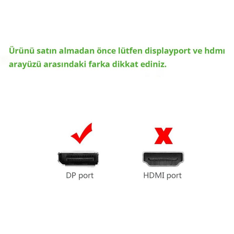 Ugreen DisplayPort Erkek to DVI 24+5 Erkek Çevirici Dönüştürücü 15 CM - 8