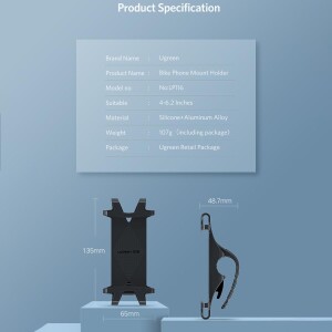 Ugreen Gidon Bağlantılı Bisiklet Motosiklet Esnek Silikon Telefon Tutucu - 8