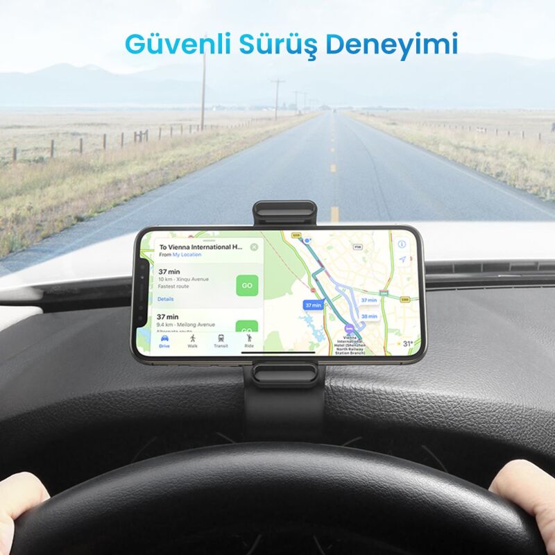 Ugreen Gösterge Paneli için Gövde Üstü Klipsli Araç içi Telefon Tutucu - 4