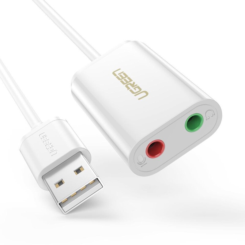 Ugreen Harici 3.5mm USB Ses Kartı Beyaz - 1