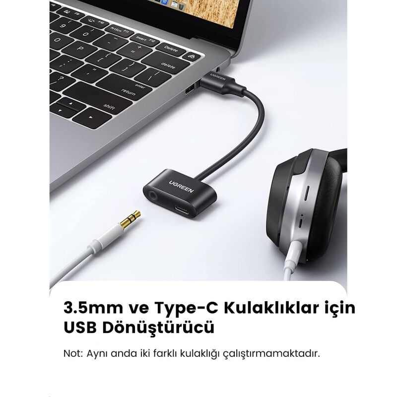 Ugreen Harici USB to Type-C 3.5mm Aux Girişli USB Ses Kartı - 2