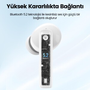 Ugreen HiTune T3 ANC / Ambiyans Bluetooth 5.2 TWS Kablosuz Kulaklık Beyaz - 4