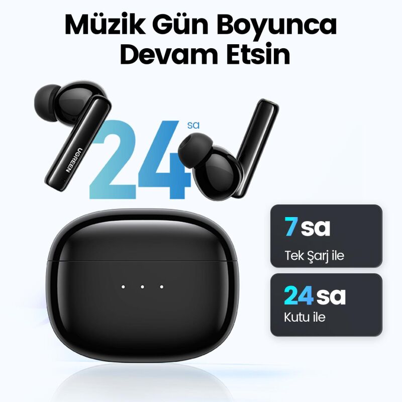 Ugreen HiTune T3 ANC / Ambiyans Bluetooth 5.2 TWS Kablosuz Kulaklık Beyaz - 9